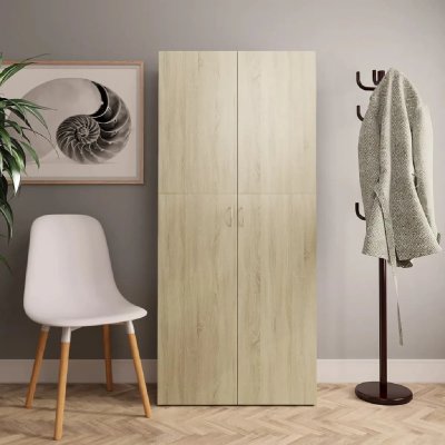 Armoire &agrave; chaussures Ch&ecirc;ne sonoma 80x35,5x180 cm Agglom&eacute;r&eacute;