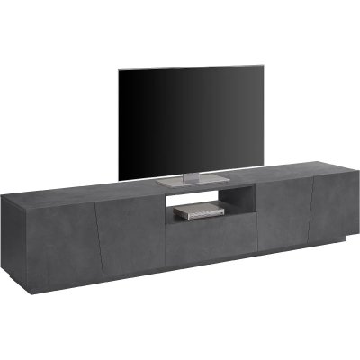 ALTER Armoire avec 4 portes effet bois gris ardoise 220x43h46 cm
