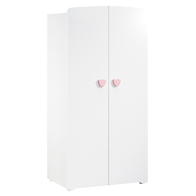 BABY PRICE Armoire Basic 2 portes boutons rose babyprice - color