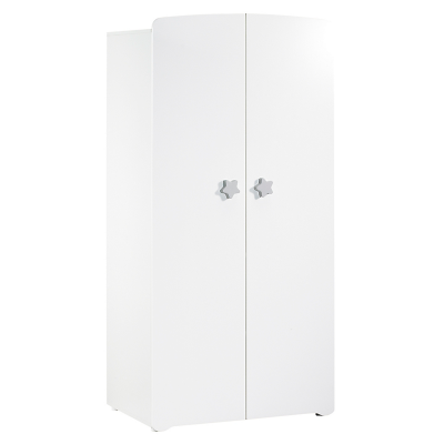 BABY PRICE Armoire chambre b&eacute;b&eacute; 2 portes - Boutons &eacute;toile gris - New Basic