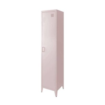 Armoire chambre m&eacute;tal rose, 3 rangements
