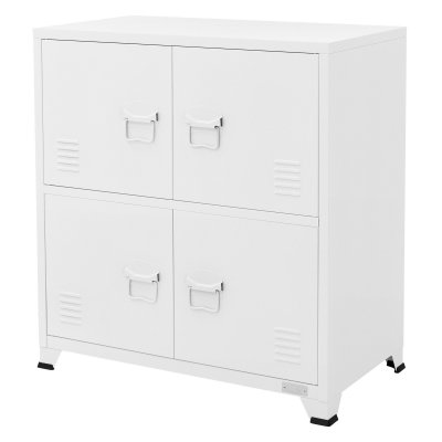 Armoire de classement bureau blanc 75x40x80,5 cm acier 2 compartiments 4 portes 490011989 
