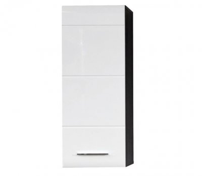 Armoire de toilette 1 porte m&eacute;lamin&eacute; blanc et gris bezzi