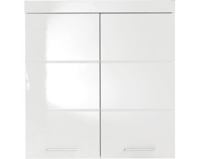 Armoire de toilette 2 portes laqu&eacute; blanc kelia