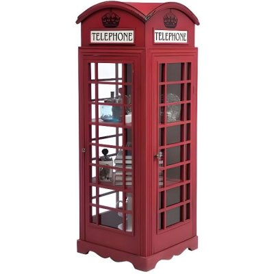 Armoire design cabine t&eacute;l&eacute;phonique anglais rouge