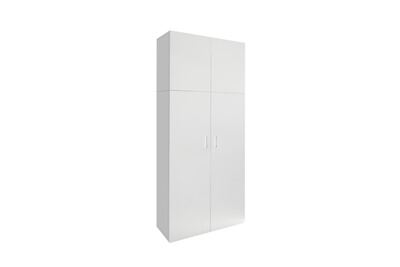 Armoire multi-usages &agrave; portes battantes meuble de rangement 80x182,5x37 cm blanc
