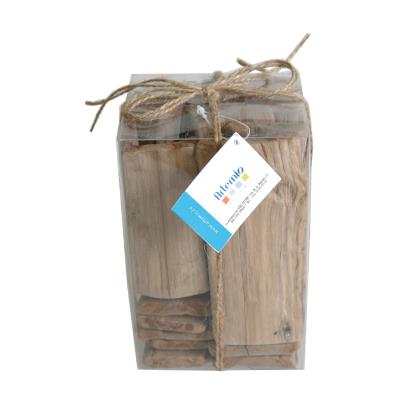 ARTEMIO  Bois Flott&eacute; Blocs Rectangulaires, Bois, Marron, 12 x 12 x 12 cm 13030008