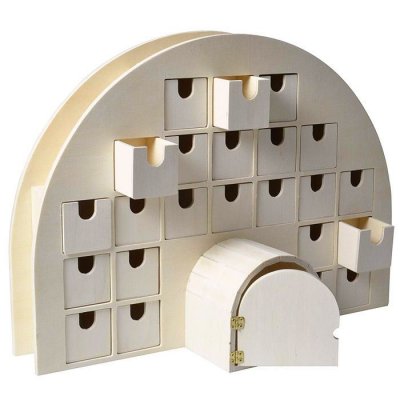 ARTEMIO  Calendrier de l'avent igloo 44x15,5x32 cm, Bois