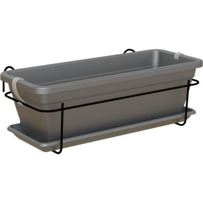 ARTEVASI  - Kit Balcon Jardiniere Venezia 50cm Anthracite 50 X 19.5 X H16.3 Cm - 1.13l