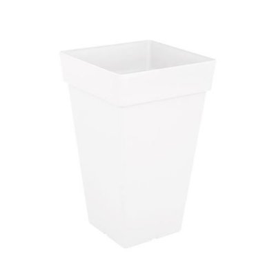 ARTEVASI  Pot de fleurs carr&eacute; haut Capri - 30 x 30 x H 49,5 cm - 30 L - Blanc