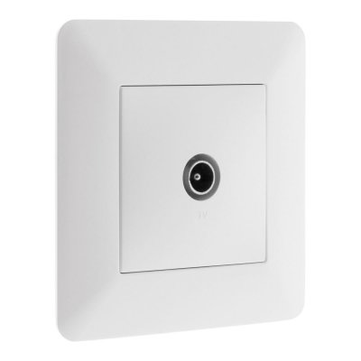 ZENITECH Artezo-Prise TV &Oslash;9,52mm Blanc - Artezo