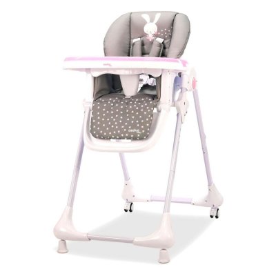 ASALVO  - 19639 - Chaise haute avec roues Baby Rabbit - Rose