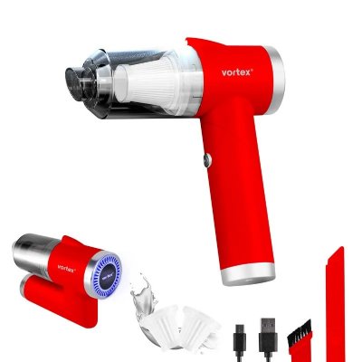 VORTEX Aspirateur &agrave; Main Sans Fil Pliable Led Crc90 Rouge 