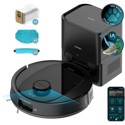 CECOTEC Aspirateur robot laveur -  - Conga Y80 - 13 000 Pa - 220 min - 220 m&sup2; - Noir