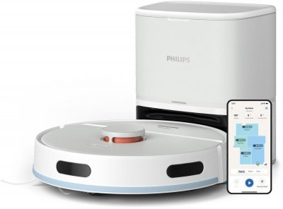 PHILIPS Aspirateur Robot Laveur -  XU2100/25 - 6000 Pa - 120 min - 380 ml - Blanc polaire