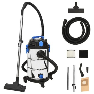 VIDAXL Aspirateur sec et humide 1200 w 30 l Argent&eacute;  Argent
