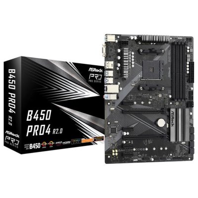 ASROCK  B450 Pro4 R2.0 AMD B450 Emplacement AM4 ATX