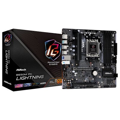 ASROCK  B650M PG Lightning AMD B650 Emplacement AM5 micro ATX - Neuf