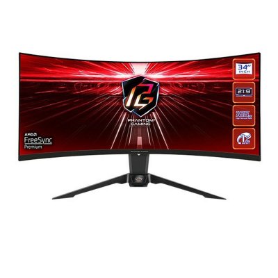 ASROCK  Pg34wq15r2b 34&acute;&acute; Qhd Ips Led 165hz Curved Gaming Monitor Rouge