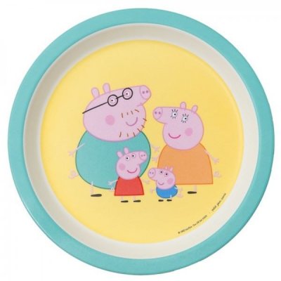 PETIT JOUR Assiette b&eacute;b&eacute;  peppa pig avec les parents