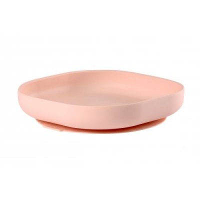 BEABA Assiette silicone avec ventouse  rose