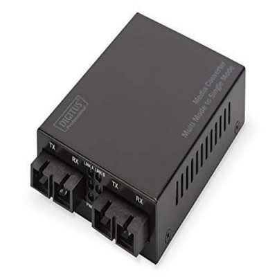 DIGITUS Assmann multi/singlemode mediaconverter gigabit wavel: 850nm 1310nm 20km noir