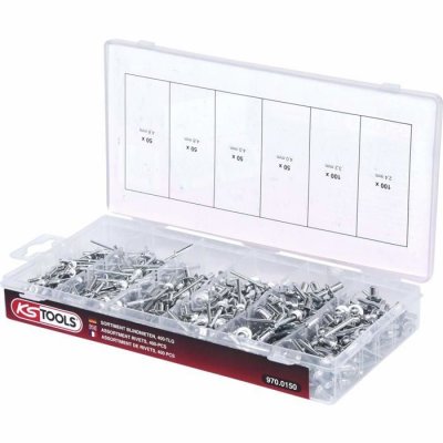 KS TOOLS Assortiment de rivets  - acier - 400 pcs - 970.0150 970.0150