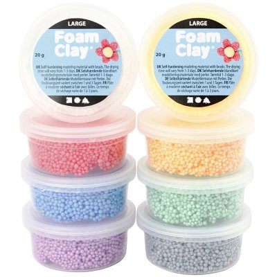  Assortiment p&acirc;te &agrave; modeler autodurcissante - Large Foam Clay - 8 pcs