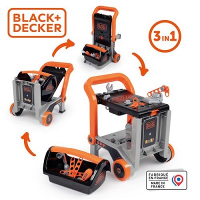 SMOBY Atelier de bricolage  Diable Bricolo 3 en 1 Black + Decker