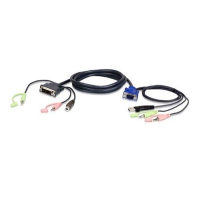 ATEN  2L-7DX3U - cable clavier/video/souris/audio - 3 m