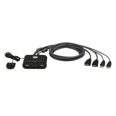 ATEN  cs22hf 2-port usb hdmi kabel kvm-switch mit remote, fhd