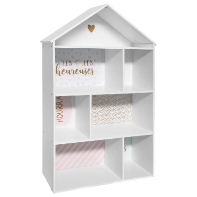 Atmosphera - Etag&egrave;re maison pour enfant 7 Cases - Rose