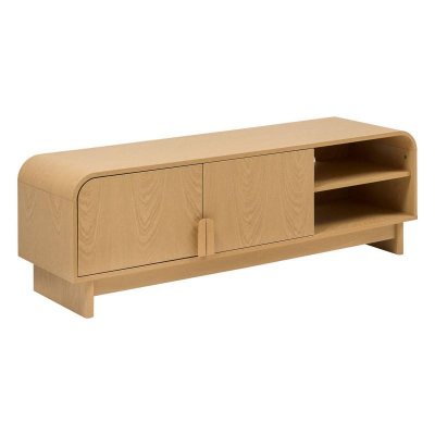 ATMOSPHERA  - Meuble TV 2 portes 1 &eacute;tag&egrave;re effet bouleau LEE - Beige