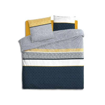 ATMOSPHERA  Parure de lit en Coton - Rayures - 260 x 240 cm - Bleu