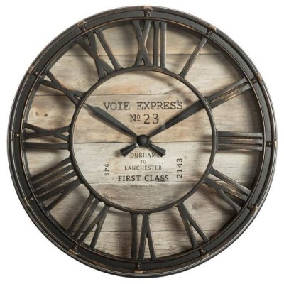 Atmosphera - Pendule Murale Marron r&eacute;tro et Vintage D 21 cm