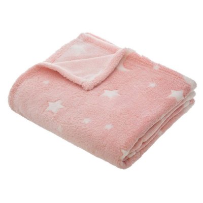 Atmosphera - Plaid Doux et Phosphorescent 150 x 125 cm Coloris Rose