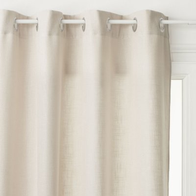 Atmosphera - Rideau en polyester mod&egrave;le l&eacute;on - 140 x 260 cm - Lin
