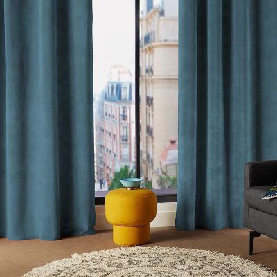 Atmosphera - Rideau Lilou - 140 x 260 cm - Bleu canard - Lilou