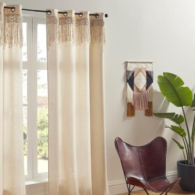 Atmosphera - Rideau Macram&eacute; en Coton 140 x 260 cm Collection Rituality