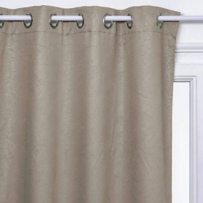 Atmosphera - Rideau Occultant Lin motif feuille en relief 140x260 LIN
