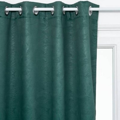 Atmosphera - Rideau Occultant Vert motif feuille en relief 140x260