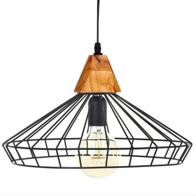 ATMOSPHERA  Suspension filaire ""Ben pouces noire, m&eacute;tal D38 cm