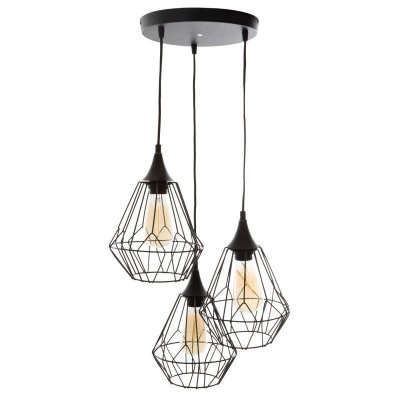 ATMOSPHERA  Suspension filaire ""Kaore pouces noire, m&eacute;tal