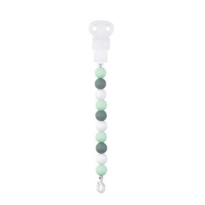  Attache Sucette Silicone Vert Et Blanc - Nattou