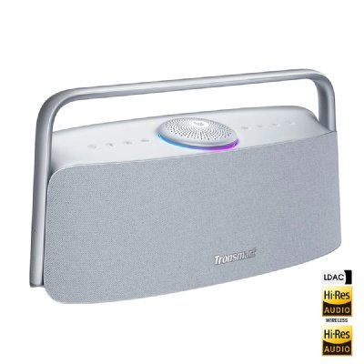 TRONSMART Audio Spatial pour la Maison  Fiitune X30 Enceinte Bluetooth Hi-Res 80W IPX6 Gris ciel 