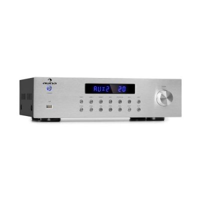AUNA  av2-cd850bt amplificateur st&eacute;r&eacute;o 4 zones 5 x 80w rms bluetooth usb - argent