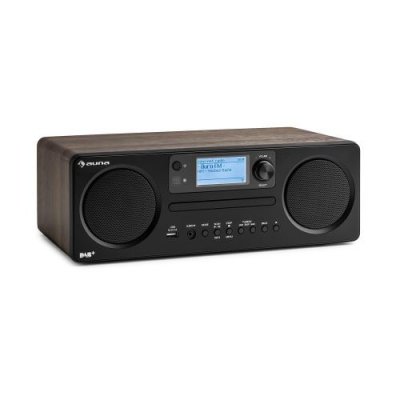 AUNA  Worldwide CD Radio Internet tuner DAB/DAB+ et FM/AM - Contr&ocirc;le par app Bluetooth - noyer 