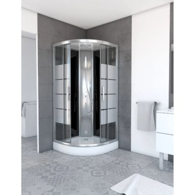 AURLANE  - Cabine de douche simply stripe locked 1/4 de cercle