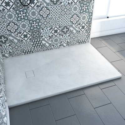 AURLANE  receveur stone 2 blanc 80x120 / white stone smc 80x120