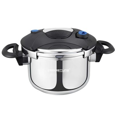 SIGNATURE Autocuiseur Inox 7L Antiadh&eacute;sif Tous Feux Induction avec Soupape de S&eacute;curit&eacute; Rosenberg Argent